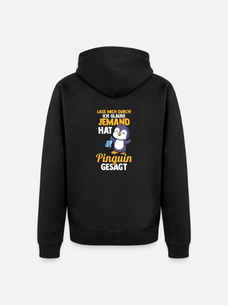 Pinguin - Unisex Premium Bio Zip Hoodie - Schwarz