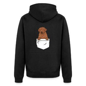 Foxred Labrador Fox Red Labrador Retriever - Unisex Premium Organic Zip Hoodie - black - Back - Nico (187cm)