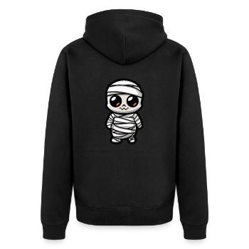 Mumie Halloween Comic - Unisex Premium Bio Zip Hoodie - Schwarz - Hinten - Nico (187cm)