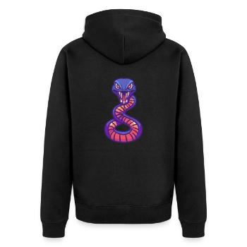 Serpent Cobra Halloween Bande Dessinée Drôle - Veste à capuche bio Premium Unisexe - noir - Dos - Nico (187cm)