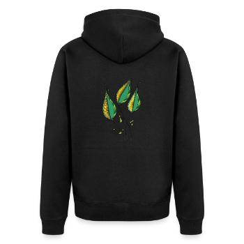 Liste - Unisex Premium Bio Zip Hoodie - Schwarz - Hinten - Nico (187cm)