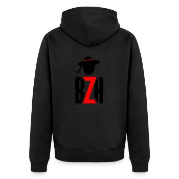 Tete Bonhomme BZH - Veste à capuche bio Premium Unisexe - noir - Dos - Nico (187cm)