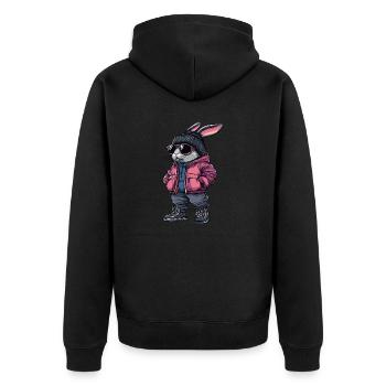 Mode d’hiver Bunny - Veste à capuche bio Premium Unisexe - noir - Dos - Nico (187cm)