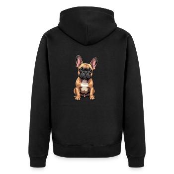 Französische Bulldogge, French Bulldog Bouledogue - Veste à capuche bio Premium Unisexe - noir - Dos - Nico (187cm)