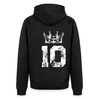 Couronne de 10 chiffres - Veste à capuche bio Premium Unisexe - noir - Dos - Nico (187cm)