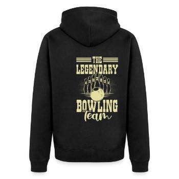 Équipe légendaire de bowling - Veste à capuche bio Premium Unisexe - noir - Dos - Nico (187cm)