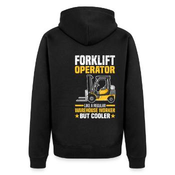 Dictons des conducteurs de chariots élévateurs | Cadeau chariot élévateur - Veste à capuche bio Premium Unisexe - noir - Dos - Nico (187cm)