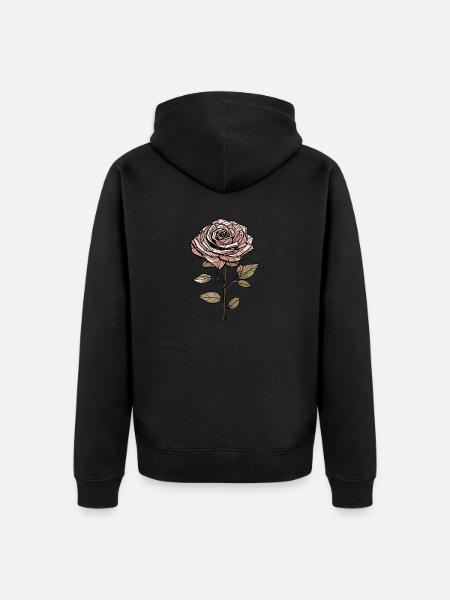 In the name of the Rose - Unisex Premium Organic Zip Hoodie - black