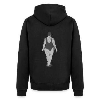 Schöne Frau im Badeanzug - Unisex Premium Bio Zip Hoodie - Schwarz - Hinten - Nico (187cm)