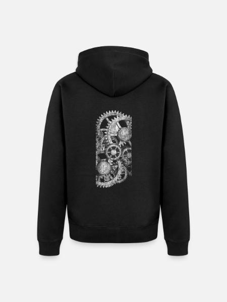 Steampunk Steam Punk Zahnräder Zahnrad - Unisex Premium Bio Zip Hoodie - Schwarz