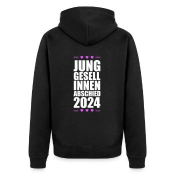 Hen Party 2024 Hen - Unisex Premium Organic Zip Hoodie - black - Back - Nico (187cm)