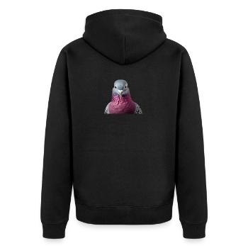 Dove - Unisex Premium Organic Zip Hoodie - black - Back - Nico (187cm)