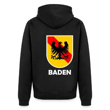 The beautiful Badnerland - Unisex Premium Organic Zip Hoodie - black - Back - Nico (187cm)