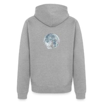 Cavalier de la Lune - Veste à capuche bio Premium Unisexe - gris chiné - Dos - Nico (187cm)