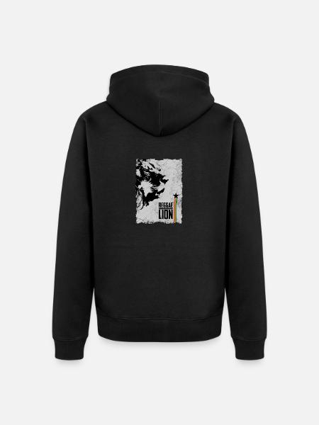 reggae lion2 - Unisex Premium Organic Zip Hoodie - black