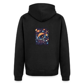 Eye Galaxy Outer Space Planets Stars Interstellar - Unisex Premium Organic Zip Hoodie - black - Back - Nico (187cm)