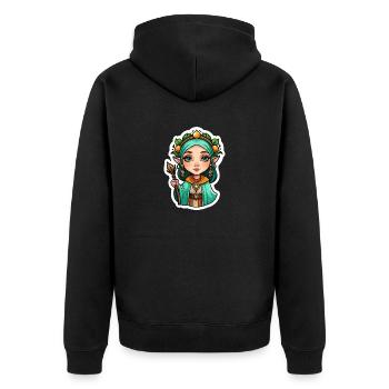 Druid Druid Fantasy Illustration - Unisex Premium Organic Zip Hoodie - black - Back - Nico (187cm)
