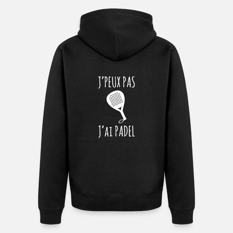 J'peux pas, j'ai Padel - Veste à capuche bio Premium Unisexe - noir