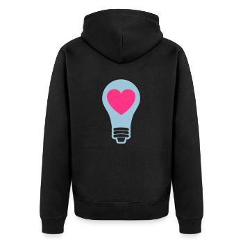 Light Bulb With Heart - Unisex Premium Organic Zip Hoodie - black - Back - Nico (187cm)