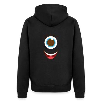 MONOEYE drôle Halloween cadeau de carnaval - Veste à capuche bio Premium Unisexe - noir - Dos - Nico (187cm)
