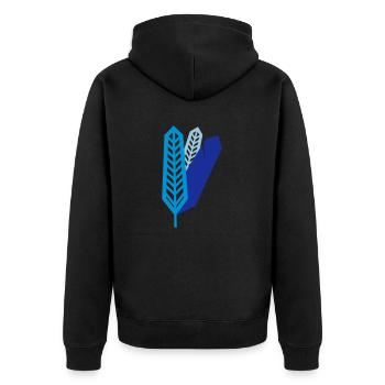 Federn - Unisex Premium Bio Zip Hoodie - Schwarz - Hinten - Nico (187cm)