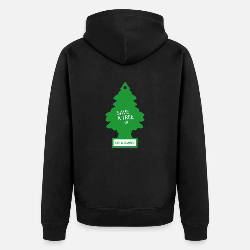 Speichern Sie einen Baum - Unisex Premium Bio Zip Hoodie - Schwarz