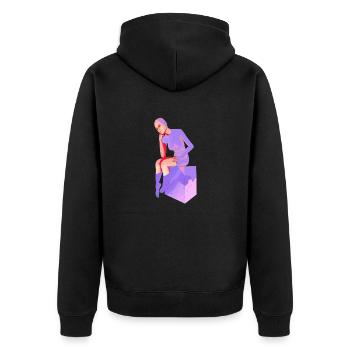 Le penseur, penseur féminin - Veste à capuche bio Premium Unisexe - noir - Dos - Nico (187cm)