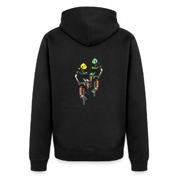 Radfahrer - Unisex Premium Bio Zip Hoodie - Schwarz - Hinten - Nico (187cm)
