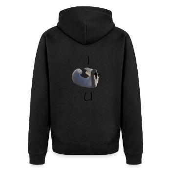 I swan you - I love you - Unisex Premium Bio Zip Hoodie - Schwarz - Hinten - Nico (187cm)
