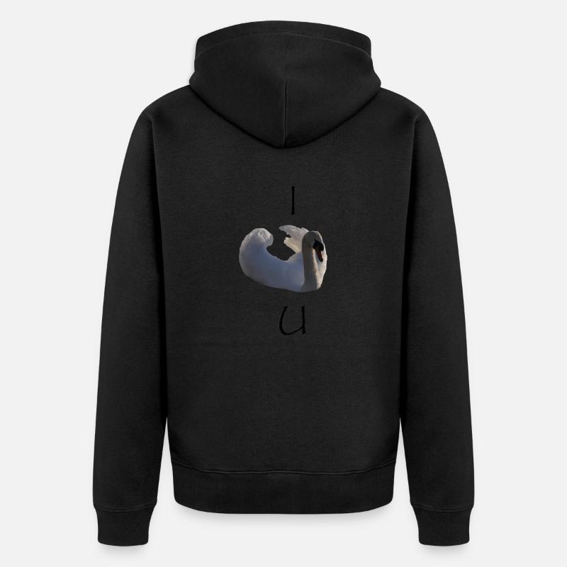 Je te cygne - Je t’aime - Veste à capuche bio Premium Unisexe - noir