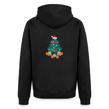 Schön geschmückter Weihnachtsbaum mit Geschenken - Unisex Premium Bio Zip Hoodie - Schwarz - Hinten - Nico (187cm)
