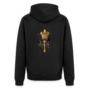 The scepter - Unisex Premium Organic Zip Hoodie - black - Back - Nico (187cm)