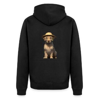 Hundebesitzer Golden Retriever Hundewelpe Hunde - Unisex Premium Bio Zip Hoodie - Schwarz - Hinten - Nico (187cm)