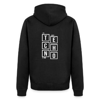 Techno c’est un état d’ citation - Veste à capuche bio Premium Unisexe - noir - Dos - Nico (187cm)