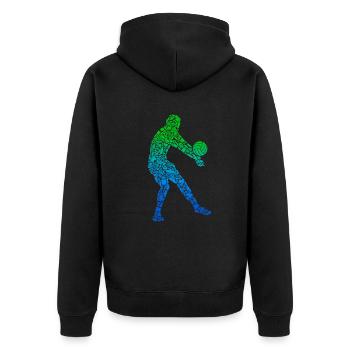 Joueur de beach-volley Joueurs de volley-ball Hommes - Veste à capuche bio Premium Unisexe - noir - Dos - Nico (187cm)