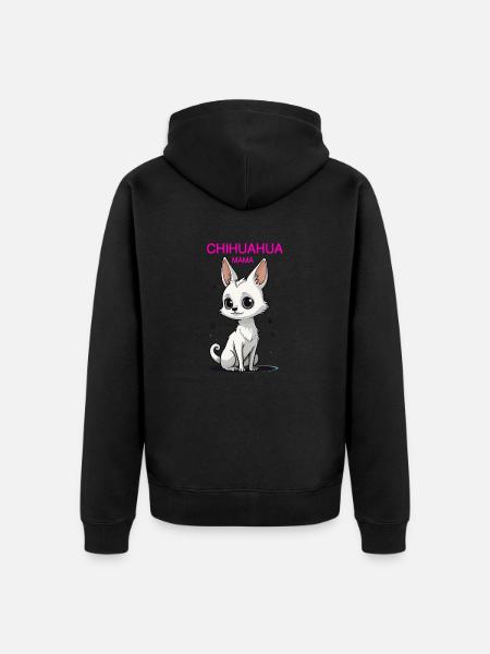 CHIHUAHUA MAMA - Unisex Premium Bio Zip Hoodie - Schwarz