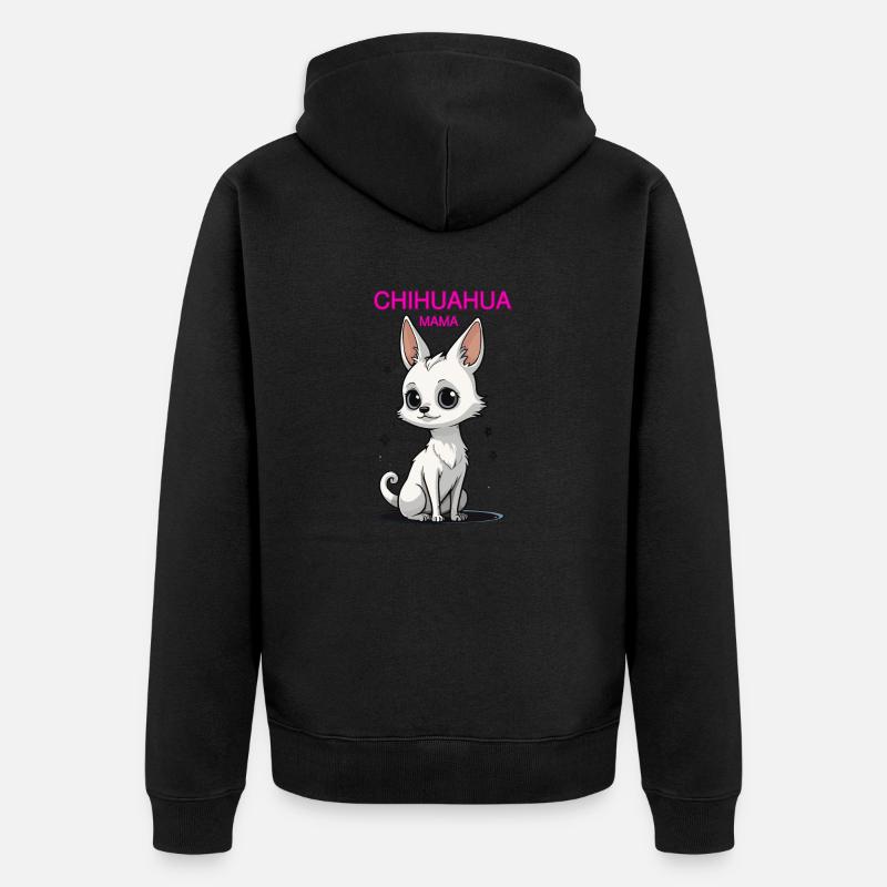 CHIHUAHUA MAMA - Unisex Premium Bio Zip Hoodie - Schwarz
