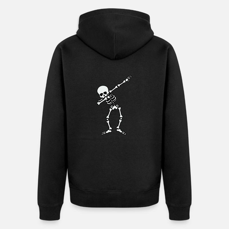 skull dabbing - Unisex Premium Bio Zip Hoodie - Schwarz