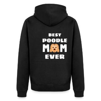 Beste Pudel Mama aller Zeiten Muttertag Hund Pudel - Unisex Premium Bio Zip Hoodie - Schwarz - Hinten - Nico (187cm)