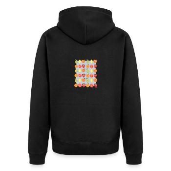 Vulva auf Frucht - Unisex Premium Bio Zip Hoodie - Schwarz - Hinten - Nico (187cm)