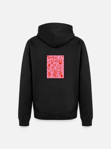 Design plants in pink/red - Unisex Premium Organic Zip Hoodie - black