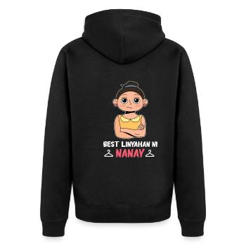 Fil-Am Nanay Design pour les fiers Pinoys - Veste à capuche bio Premium Unisexe - noir - Dos - Nico (187cm)