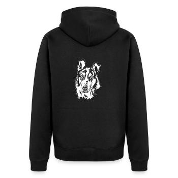 Collie à poil court Portrait chiens chien Wilsigns - Veste à capuche bio Premium Unisexe - noir - Dos - Nico (187cm)