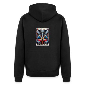 N’oubliez pas de lire - Veste à capuche bio Premium Unisexe - noir - Dos - Nico (187cm)