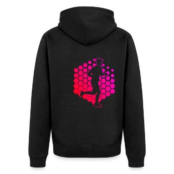 Jogging Marathon Running Marathon Runners - Unisex Premium Organic Zip Hoodie - black - Back - Nico (187cm)