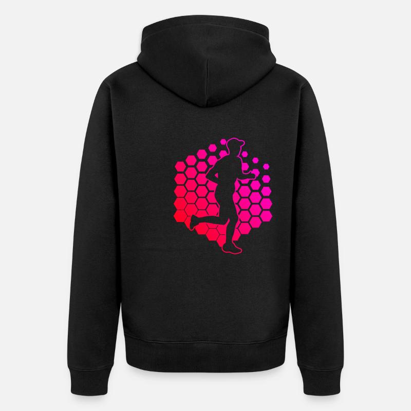 Jogging Marathon Course Marathon Coureurs - Veste à capuche bio Premium Unisexe - noir