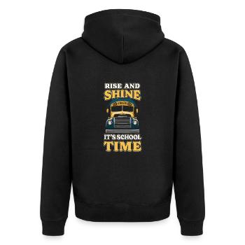 Zurück Zur Schule Kleidung Bildung Lehrer Schüler - Unisex Premium Bio Zip Hoodie - Schwarz - Hinten - Nico (187cm)