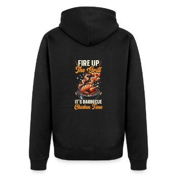 Chicken Barbecue Barbeque Grilling Bbq - Unisex Premium Organic Zip Hoodie - black - Back - Nico (187cm)