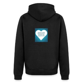 Buchstaben Zahlen T-Shirts blau - Unisex Premium Bio Zip Hoodie - Schwarz - Hinten - Nico (187cm)