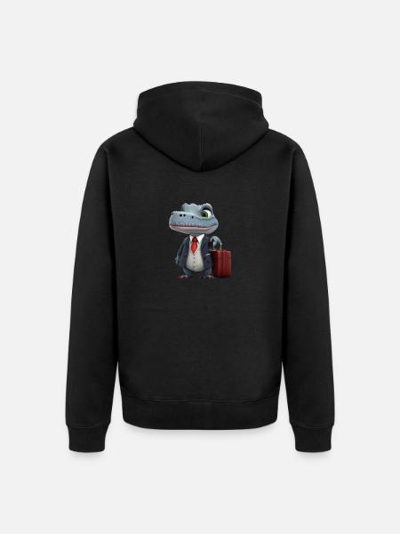 Business crocodile - Unisex Premium Organic Zip Hoodie - black